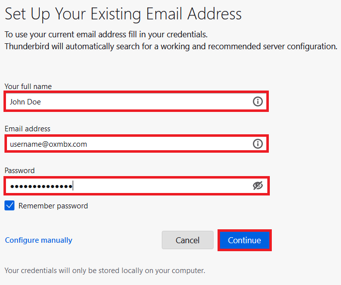 Configure Thunderbird for Windows – Comcast Web Hosting
