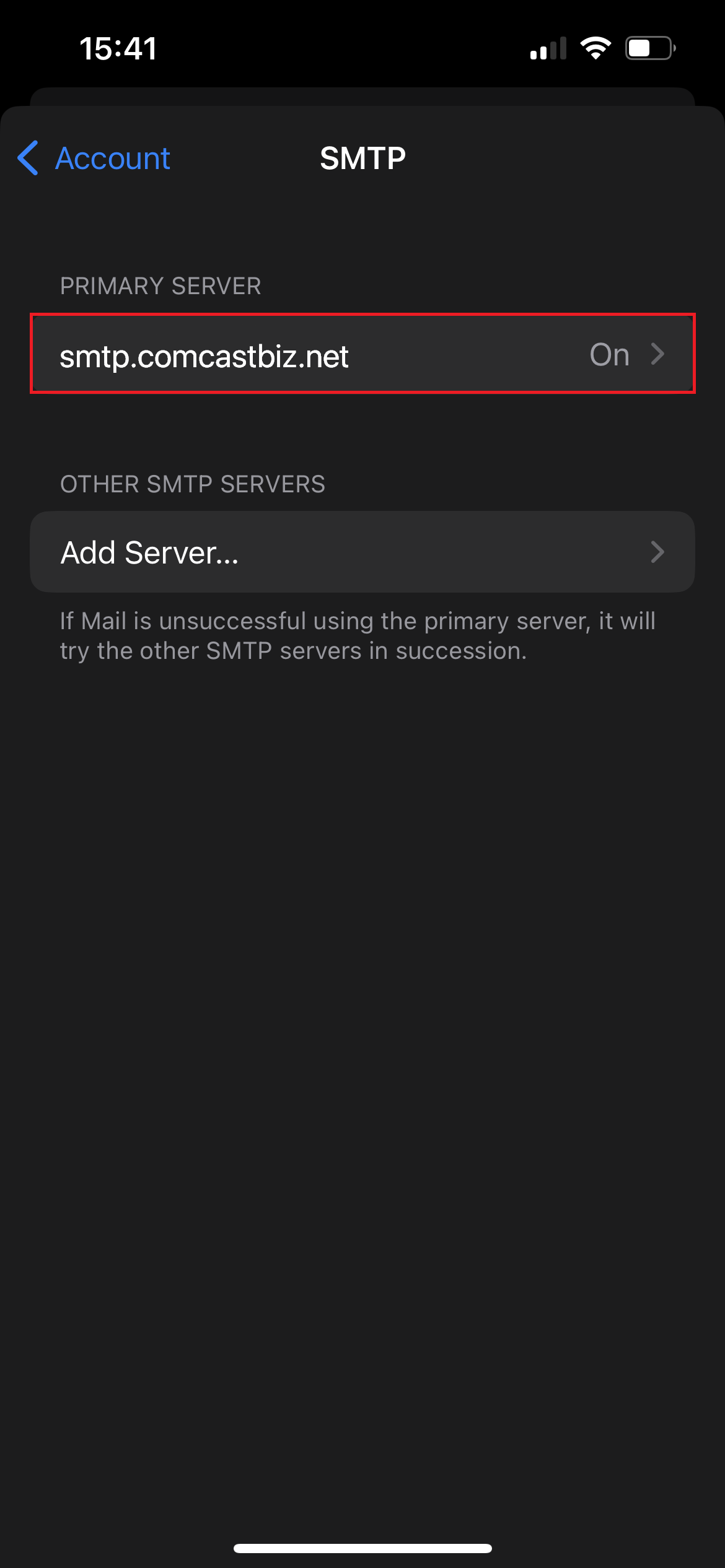 Configure Mail App on iOS Mobile Device (iPhone, iPad) – Comcast Web ... image.