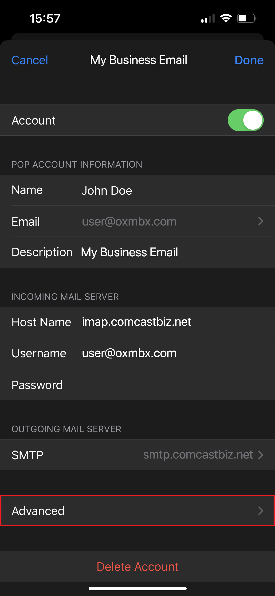 Configure Mail App on iOS Mobile Device (iPhone, iPad) – Comcast Web ...