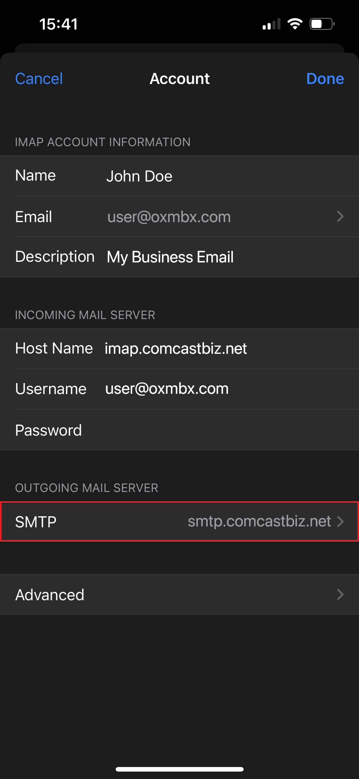 Configure Mail App on iOS Mobile Device (iPhone, iPad) – Comcast Web ...