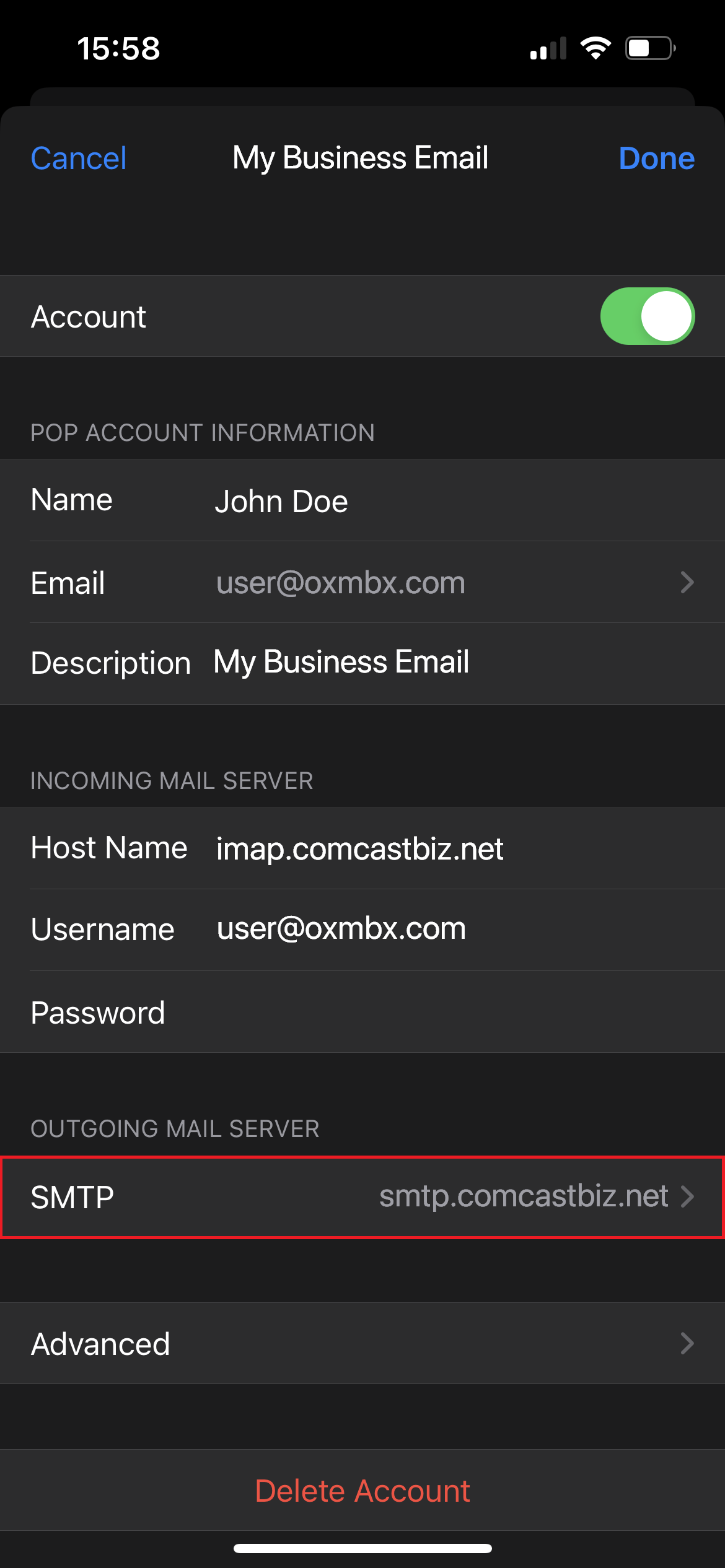 Configure Mail App on iOS Mobile Device (iPhone, iPad) – Comcast Web ...